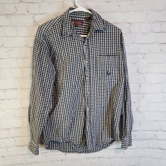 Men's Roper longsleeve button-down shirt, size Medium - Picture 1 of 3